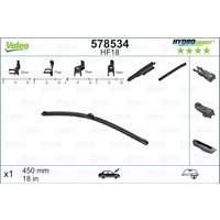 VALEO Renault Clio Wiper Blade - Hydroconnect Flat Blade 450mm/18In | HF18 | GSF Car Parts