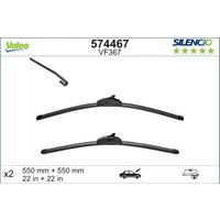 VALEO Land Rover Range Rover Sport Wiper Blade - Silencio Flat Blade Set With Spoiler 550mm/22In & 550mm/22In | VF367 | GSF Car Parts