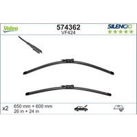 VALEO Mercedes-Benz Sprinter Wiper Blade - Silencio Flat Blade Set With Spoiler 650mm/26In & 600mm/24In | VF424 | GSF Car Parts