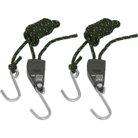 SEALEY Parts Hanger/tie Down Ratchet 2M With S-Shaped Hooks - Pack Of 2 | VS0114 | GSF Car Parts