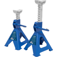 SEALEY Axle Stands (Pair) 2 Tonne Capacity Per Stand Ratchet Type - Blue | VS2002BL | GSF Car Parts