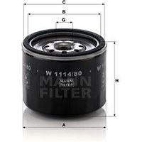 MANN Oil Filter - Screw On | W1114/80 | GSF Car Parts