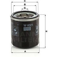 MANN Chevrolet Aveo Oil Filter - Screw On | W6021 | GSF Car Parts