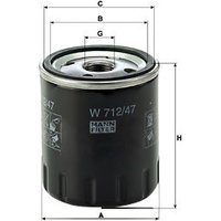 MANN Renault 11 Oil Filter - Screw On | W712/47 | GSF Car Parts