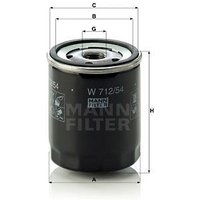 MANN Skoda Octavia Oil Filter - Screw On | W712/54 | GSF Car Parts