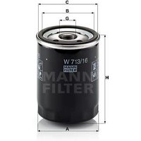 MANN Fiat Doblo Cargo Oil Filter - Screw On | W713/16 | GSF Car Parts