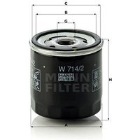 MANN Lancia Delta Oil Filter - Screw On | W714/2 | GSF Car Parts