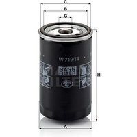 MANN Jeep Cherokee Oil Filter - Screw On | W719/14 | GSF Car Parts