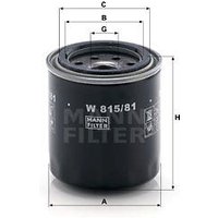 MANN Honda Civic Oil Filter - Screw On | W815/81 | GSF Car Parts