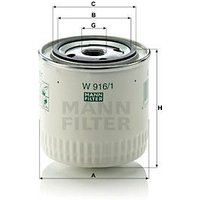 MANN Ford Capri Oil Filter - Screw On | W916/1 | GSF Car Parts