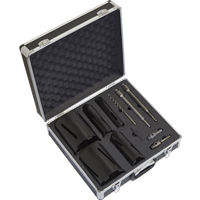 SEALEY Diamond 5 Core Kit (Ø38, 52 , 65, 117, 127mm Cores With Adaptors) | WDCKIT5 | GSF Car Parts
