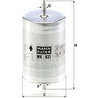 MANN Daewoo Rexton Fuel Filter - In-Line | WK831 | GSF Car Parts
