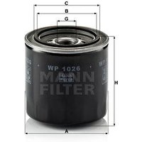 MANN Toyota Corolla Verso Oil Filter - Screw On | WP1026 | GSF Car Parts