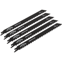SEALEY Reciprocating Saw Blade Wood 225mm 3Tpi - Pack Of 5 | WRS3019/225 | GSF Car Parts