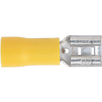 SEALEY Push-On Terminal 6.3mm Female Yellow Pack Of 100 | YT13 | GSF Car Parts