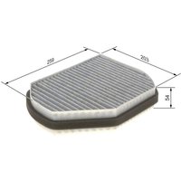 Bosch Aktivkohle-Innenraumfilter Chrysler Mercedes