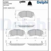Delphi Bremsbeläge vorne Nissan Qashqai X-Trail Renault Koleos