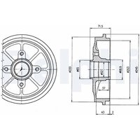 Delphi BREMSTROMMEL Citroen C2 C3 DS Ds Peugeot 1007 206 206+