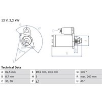 Bosch Anlasser Nissan Serena Vanette