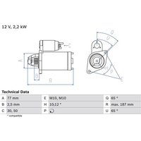 Bosch Anlasser Mitsubishi L200 L400 Pajero
