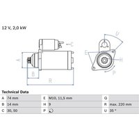 Bosch Anlasser Mini Mini Toyota Auris Corolla Yaris