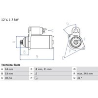 Bosch Anlasser Mercedes A-Klasse B-Klasse Cla Gla-Klasse Sprinter