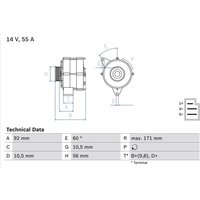 Bosch Lichtmaschine Mercedes 124 190 E-Klasse T1 T1/Tn T2/Ln1