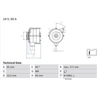 Bosch Lichtmaschine Citroen Ax Bx C15 Peugeot 205 309 405