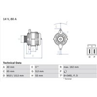Bosch Lichtmaschine Mazda 323 626 Mx-5 Premacy