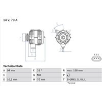 Bosch Lichtmaschine Toyota Land Cruiser 90 J9 3,0 Td