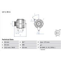 Bosch Lichtmaschine Toyota Avensis Corolla