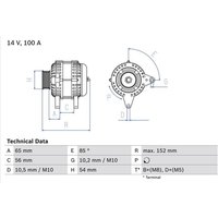 Bosch Lichtmaschine Alfa 159 Opel Astra Zafira