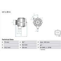 Bosch Lichtmaschine Citroen Berlingo Saxo Peugeot 106 206 306 Partner