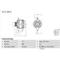 Bosch Lichtmaschine Toyota Auris Corolla