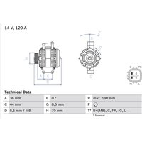 Bosch Lichtmaschine Honda Accord Civic Cr-V Fr-V