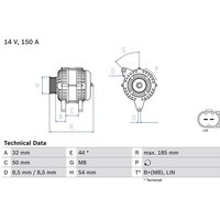 Bosch Lichtmaschine Mercedes A-Klasse B-Klasse Cla Gla-Klasse