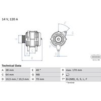 Bosch Lichtmaschine Mitsubishi L200