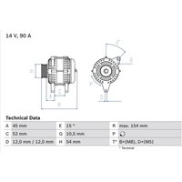 Bosch Lichtmaschine Fiat Bravo Idea Stilo Lancia Musa