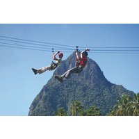 Soufriere Catamaran Excursion with Zip Lining from Castries