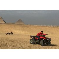Desert safari by quad bike around pyramids enjoying sunset or sunrise