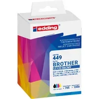 edding Tintenpatrone Kompatibel mit Brother LC-123 schwarz, cyan, magenta, gelb