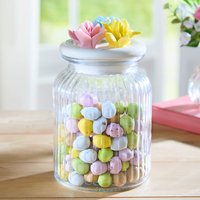 3PAGEN Süßigkeitenglas mit Blumendeckel 900 ml Basilico