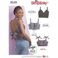 Simplicity Sewing Pattern 8549 (A) - Womens Bra Tops 6-14 8549A XXS-XXL