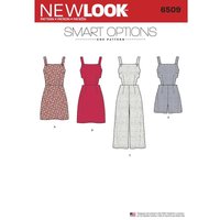 New Look Sewing Pattern 6509 (A) - Womenâs Jumper, Romper, & Dress 6509A 6-18
