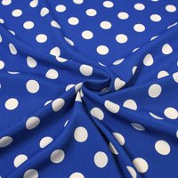 Polka Dot Soft Sateen Fabric 150cm Blue White