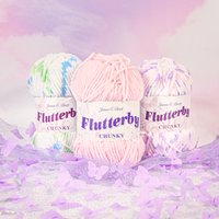 James C Brett Flutterby Chunky Yarn B41 Aqua Grey White 100g