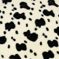 Cow Print Faux Fur Fabric 1 Black 180cm