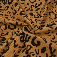 Leopard Print Corduroy Fabric1 Brown 150cm