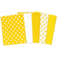Fat Quarter Bundle 5 Pieces Polka Dots - Yellow 53x46cm