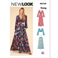 New Look Sewing Pattern 6729 (N) - Misses Dress Top & Skirt 6-18 UN6729A 6-18